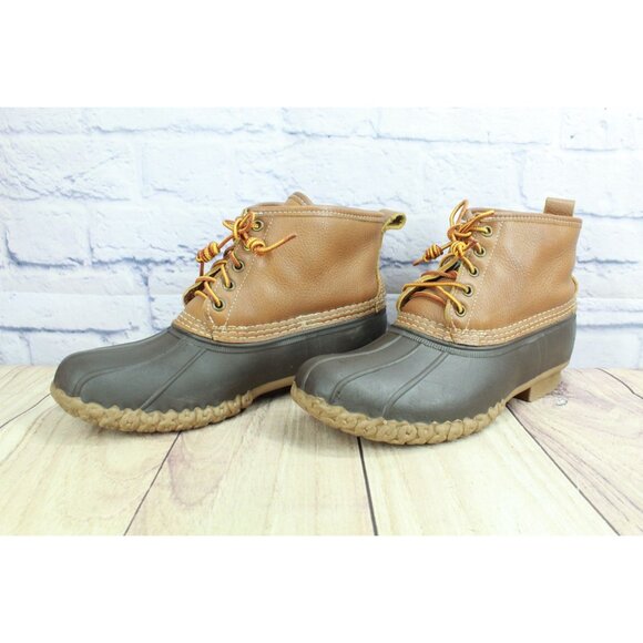 LL Bean 6" Sherpa Lined Insulated Bean Boots Leather Brown Size 10 M - Picture 2 of 12